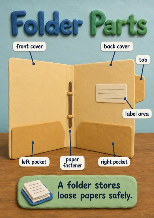 Folder parts Office Supplies Infographic