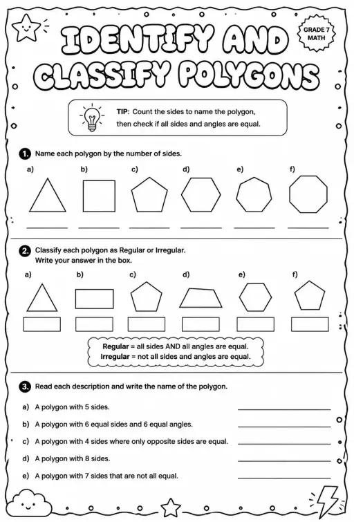 Identify and classify polygons