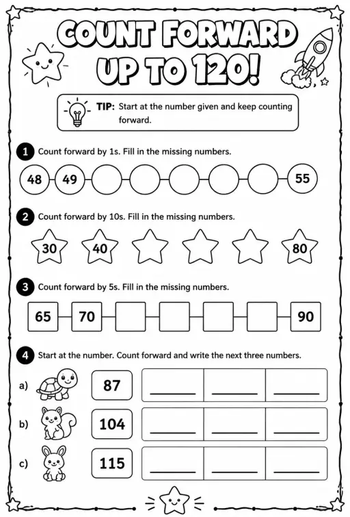 Count forward - up to 120