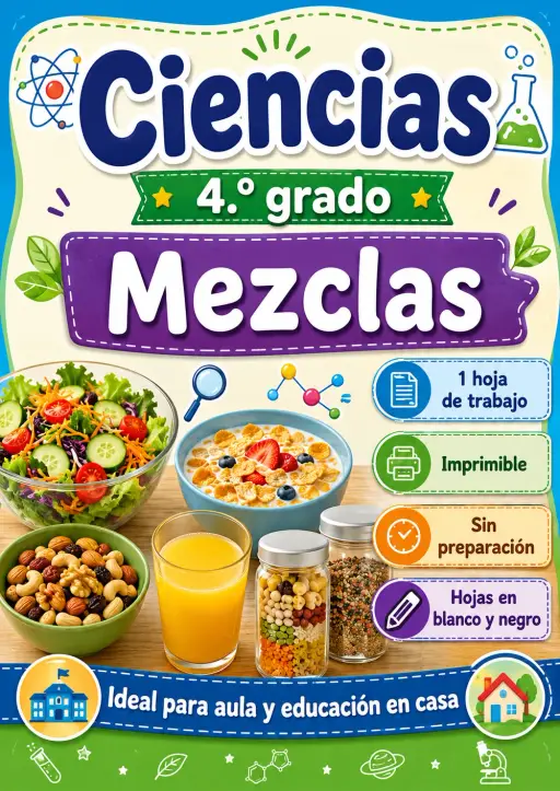 4.º grado - Mezclas - Paquete de ciencias en español