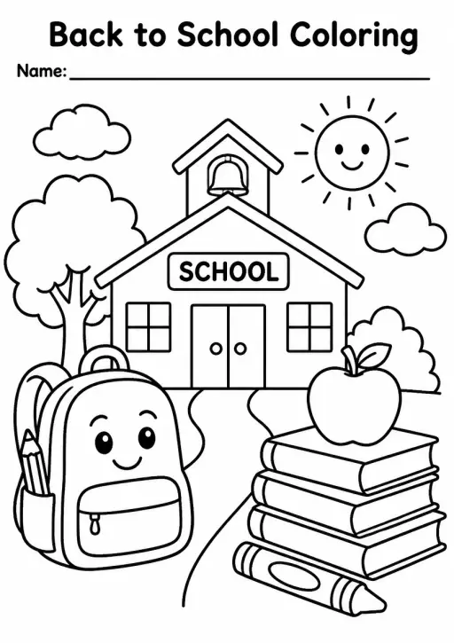 Back to School Coloring Pages — Kindergarten