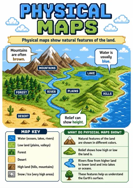Physical Maps Map Skills Infographic