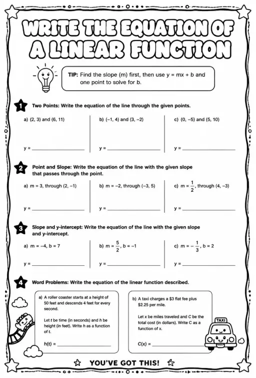 Write the equation of a linear function