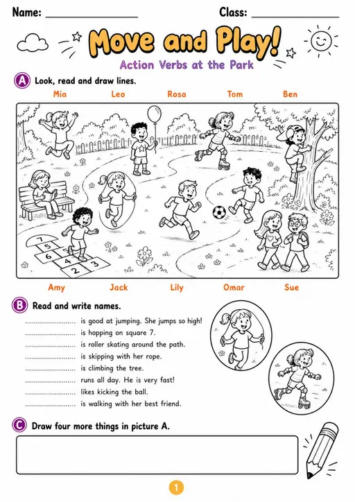 Cambridge MOVERS - Move and Play! | Free Worksheet