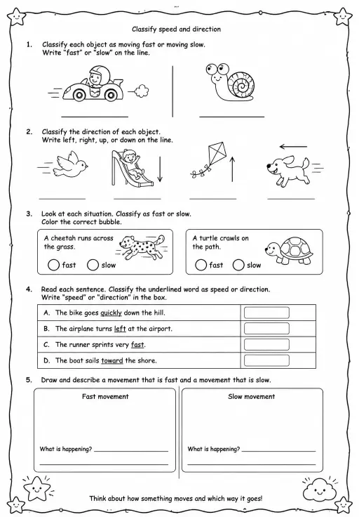 Classify speed and direction