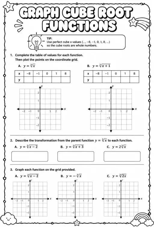 Graph cube root functions