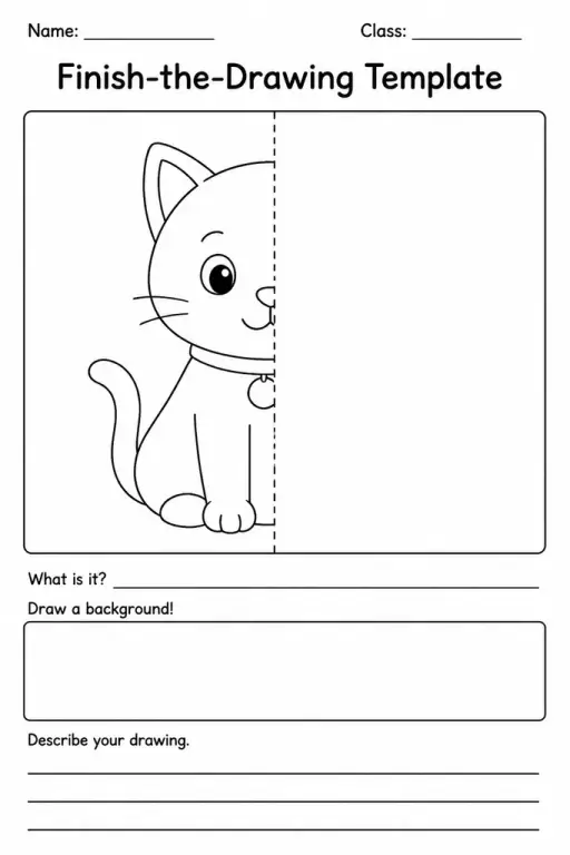 Finish-the-Drawing Template