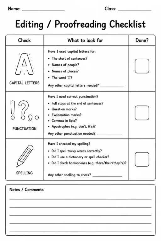 Editing / Proofreading Checklist