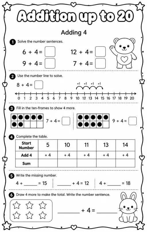 Adding 4