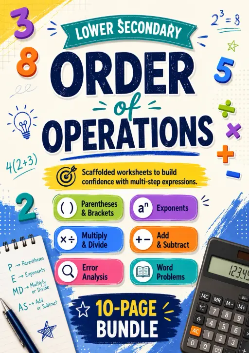 Order of Operations Worksheet Pack