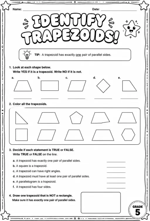 Identify trapezoids