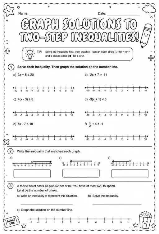 Graph solutions to two-step inequalities