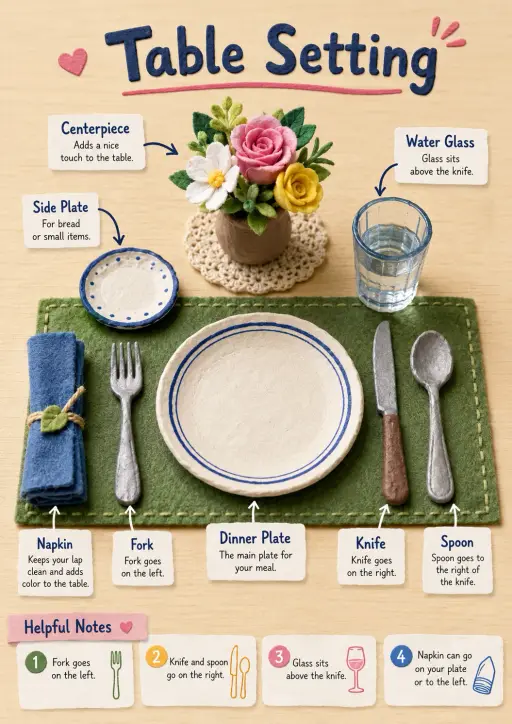 Table Setting Restaurant Dining Infographic