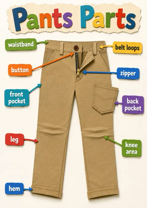 Pants Parts Clothing Items Infographic