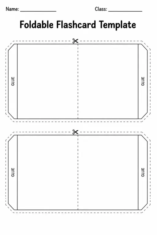 Foldable Flashcard Template