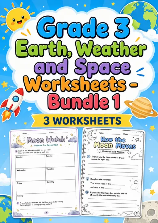 Grade 3 Earth, Weather and Space Worksheets - Pack 1