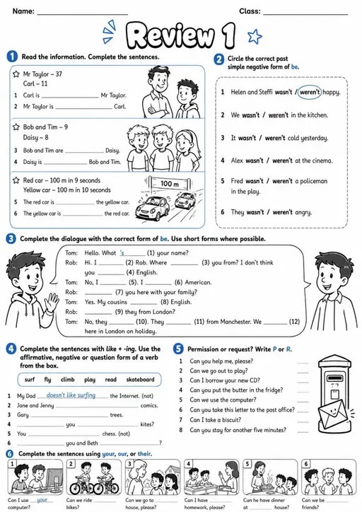 Mixed Grammar Review Pack - 2 Worksheets | Grades 3-4 Grammar