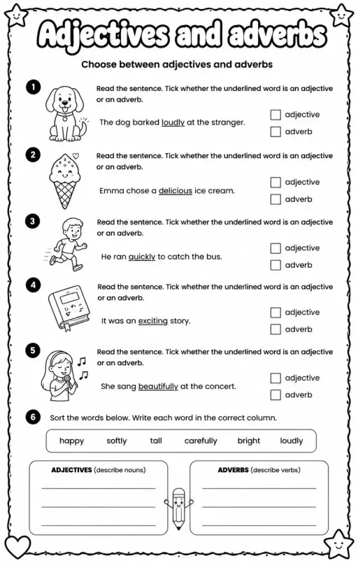 Choose between adjectives and adverbs