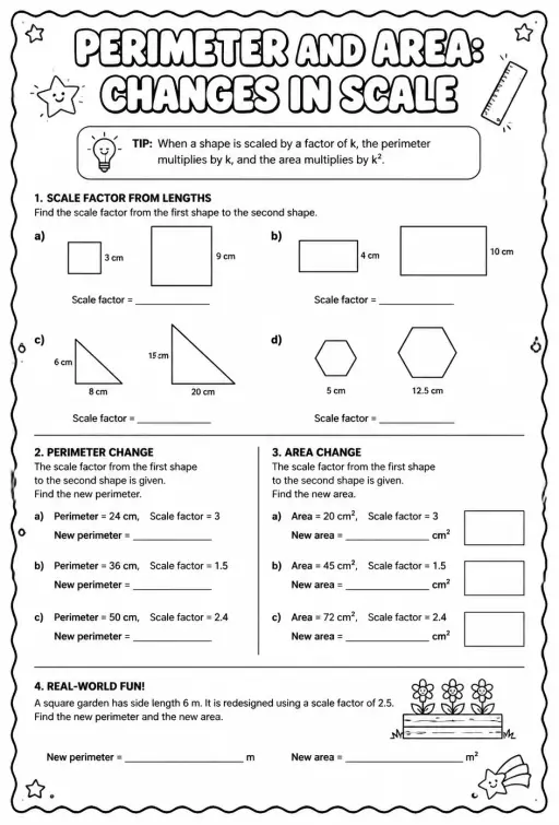 Perimeter and area: changes in scale
