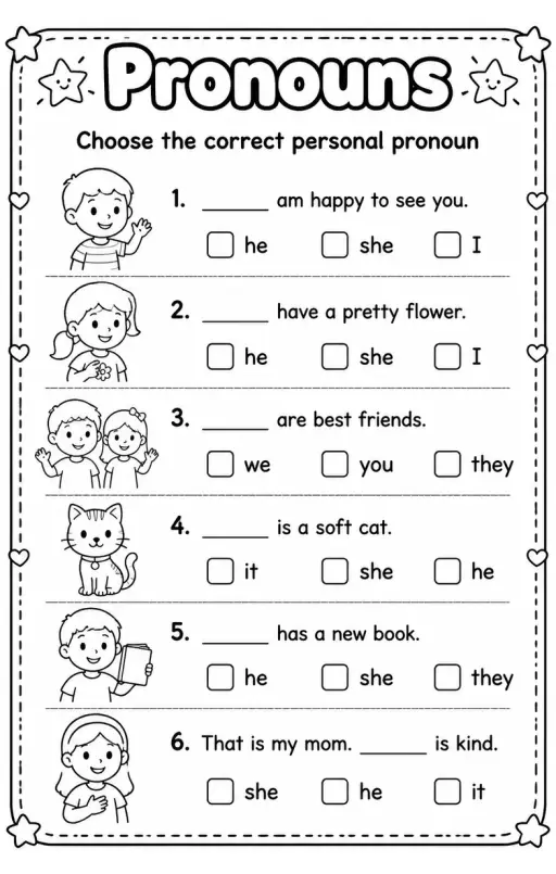 Choose the correct personal pronoun