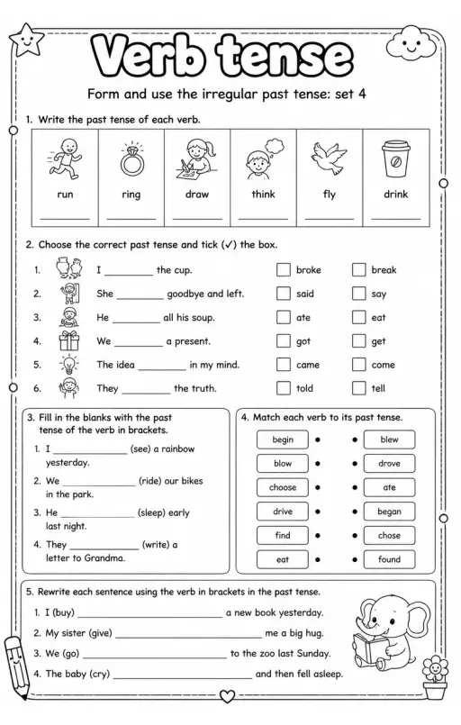 Form and use the irregular past tense: set 4