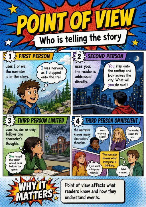 Point of View Literary Elements Infographic