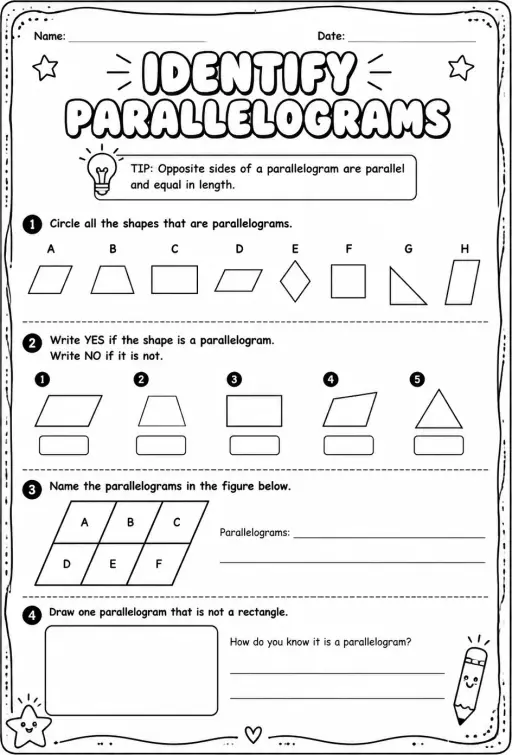 Identify parallelograms
