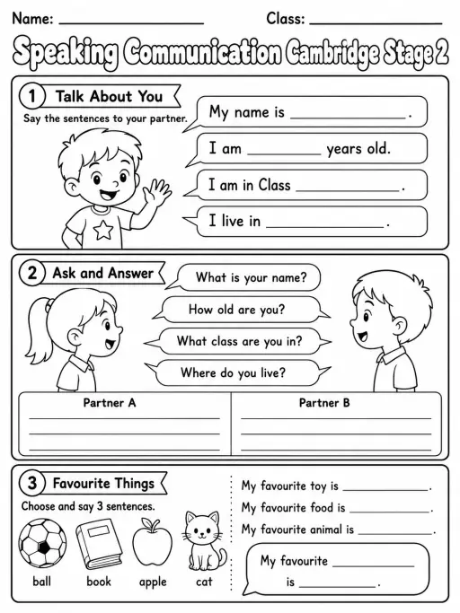 Speaking Communication Cambridge Stage 2
