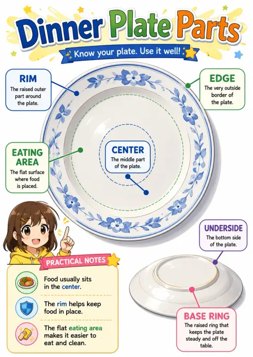 Dinner Plate Parts Restaurant Dining Infographic
