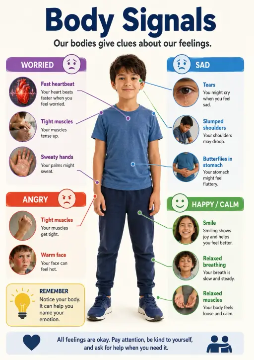 Body Signals Emotions Infographic