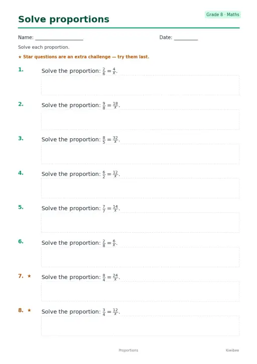 Solve proportions