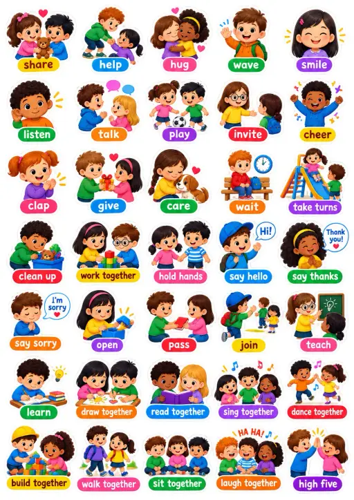 Classroom and Social-Emotional Vocabulary Sticker Pack 03