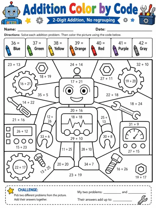 Math Color By Code Grade 3 Pack