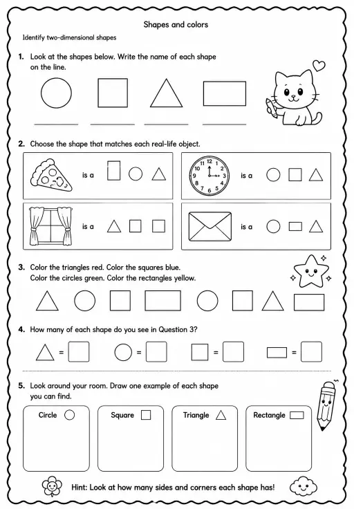 Identify two-dimensional shapes