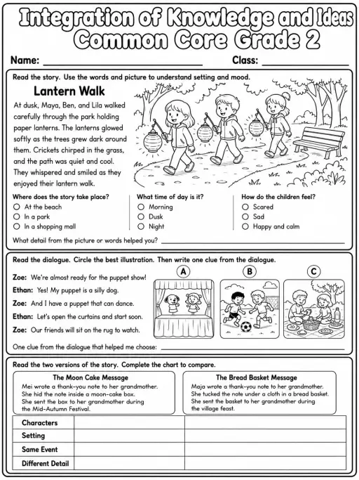 Integration of Knowledge and Ideas Common Core Grade 2