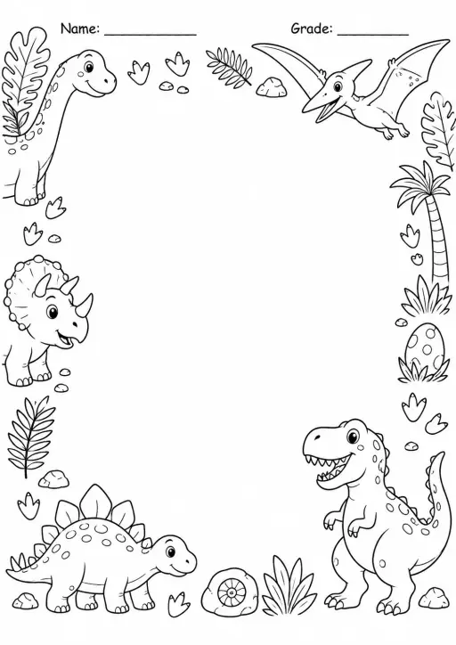 Drawing Frames: Adventure and Classroom Borders Worksheet Pack