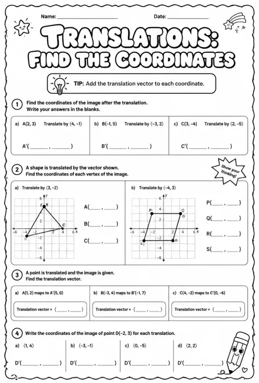 Translations: find the coordinates
