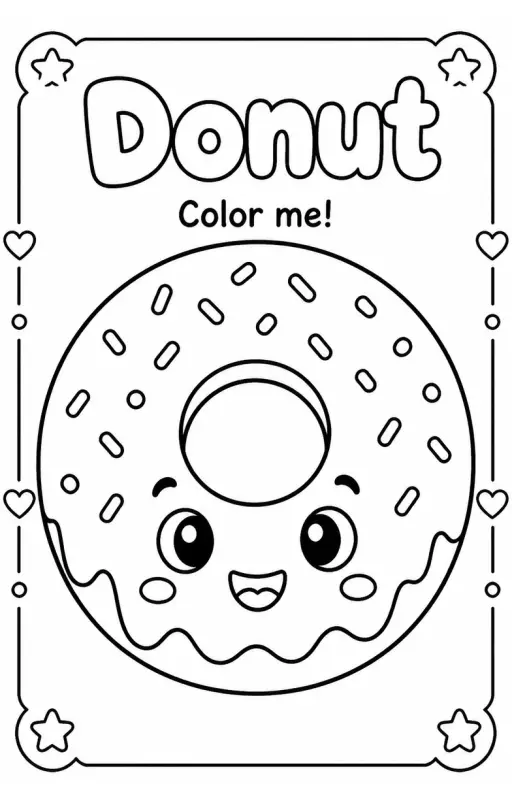 Donut Coloring Pages