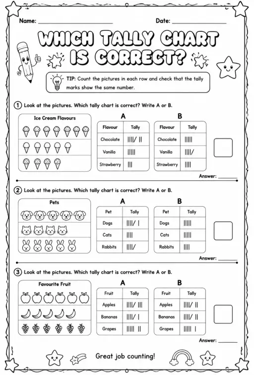 Which tally chart is correct?