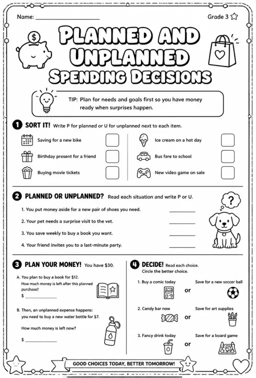 Planned and unplanned spending decisions