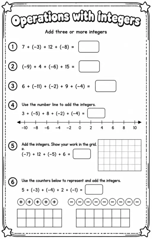 Add three or more integers