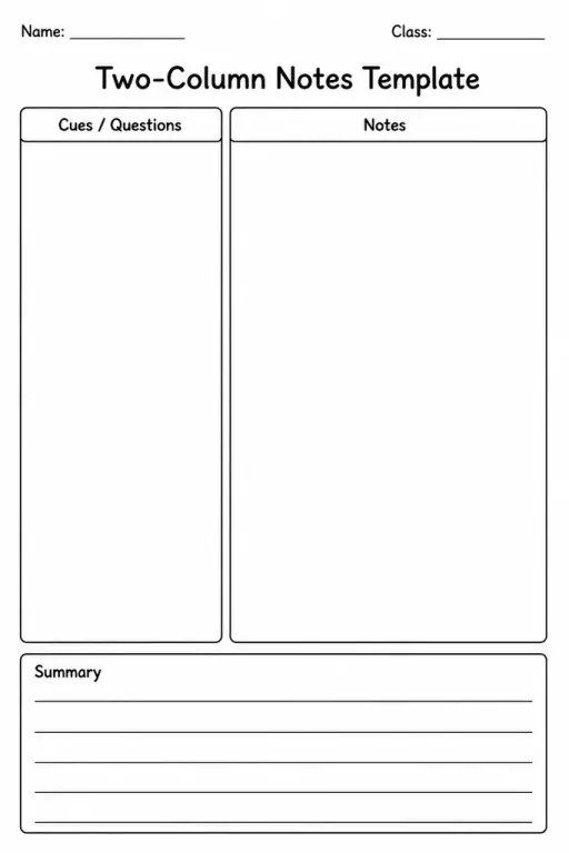 Two-Column Notes Template