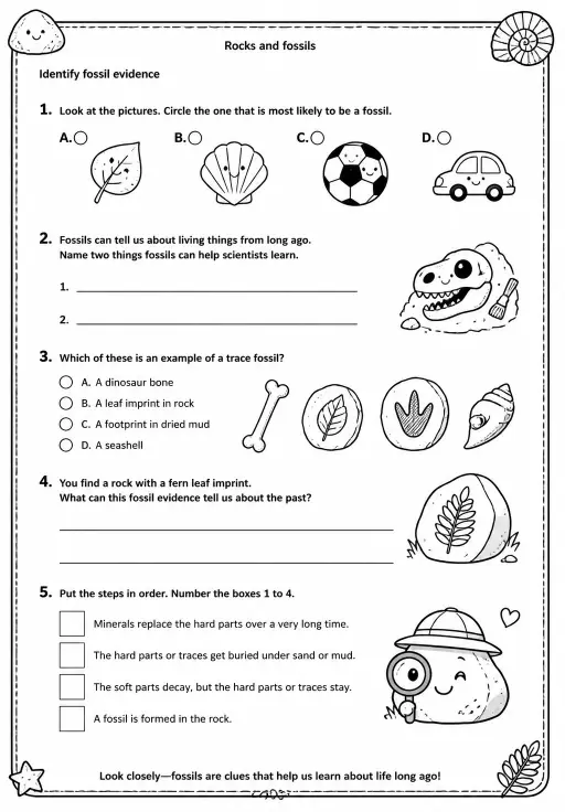 Identify fossil evidence