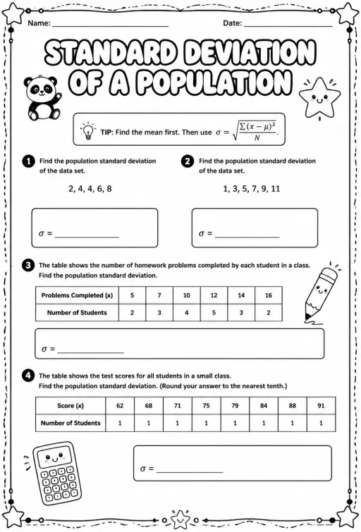 Standard deviation of a population
