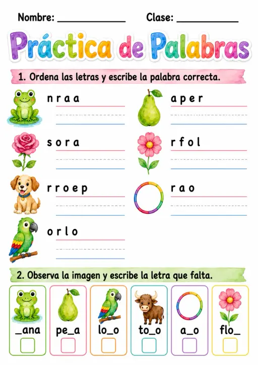 Spanish Letter R Phonics Worksheets Pack