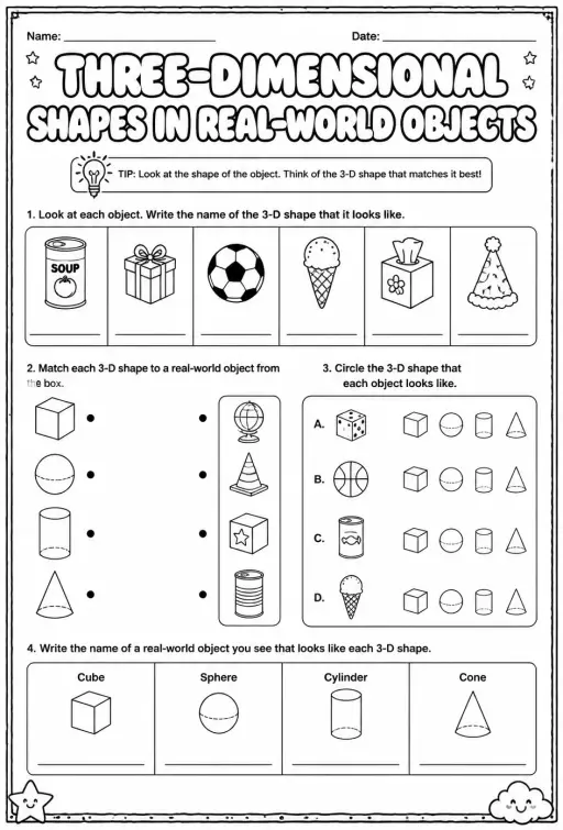 Three-dimensional shapes in real-world objects