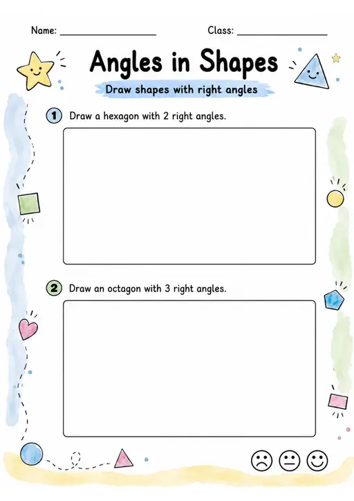Angles in Shapes - Grade 3 Math Worksheet