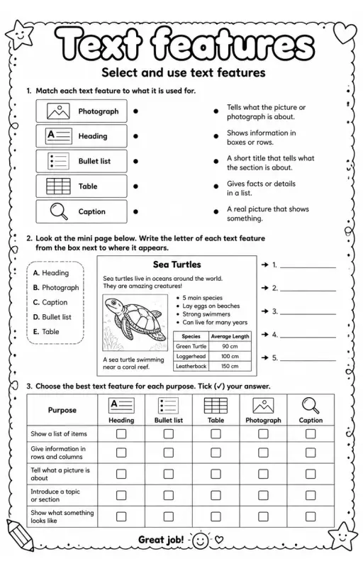 Select and use text features