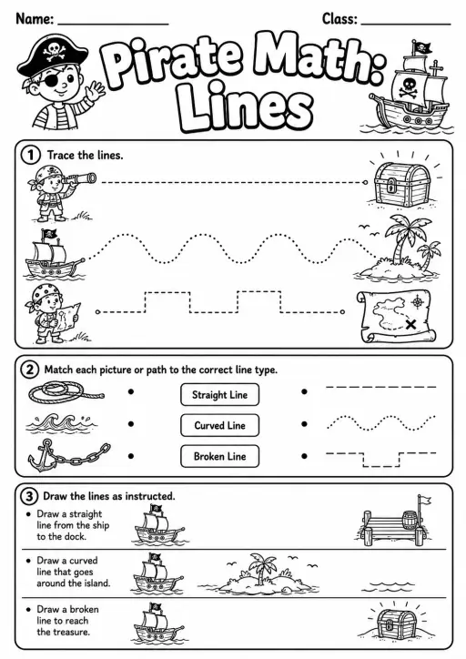Pirate Math: Capacity and Volume Worksheet