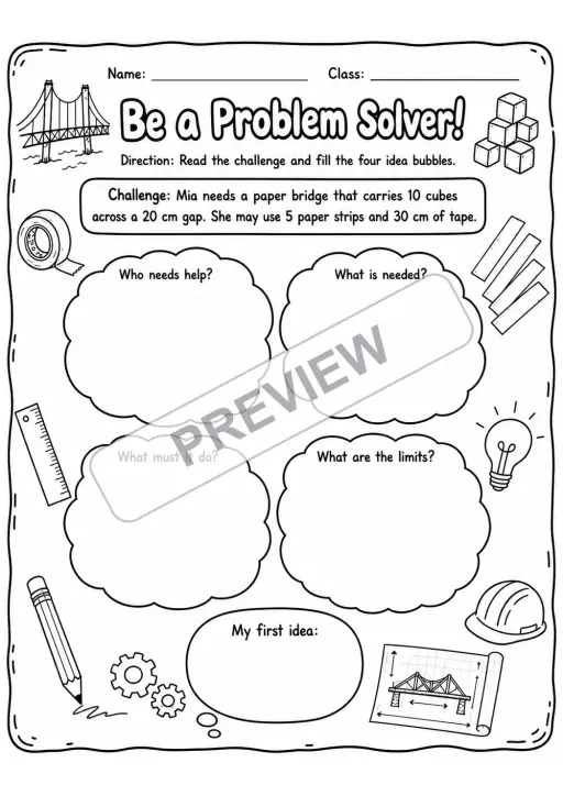 STEM Building Challenges Independent Work Packet | 3 Worksheets | Grades 2-5